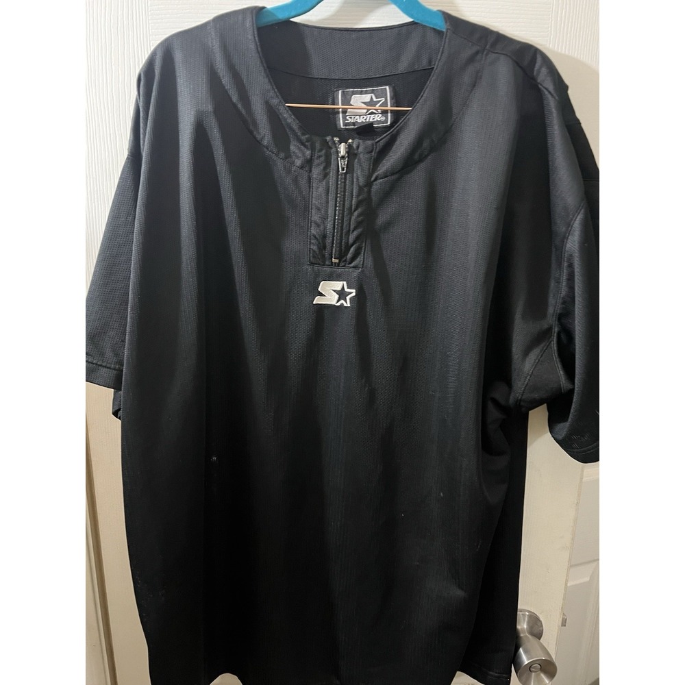 Vintage Starter Black Pullover Polyester Shell Mens XL